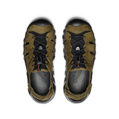 Men's Hyperport Fisherman Leather Sandal Dark Olive/Black | Keen Discount