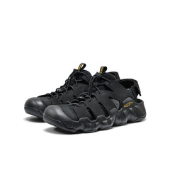 Men's Hyperport Fisherman Leather Sandal Black/Keen Yellow | Keen Outlet