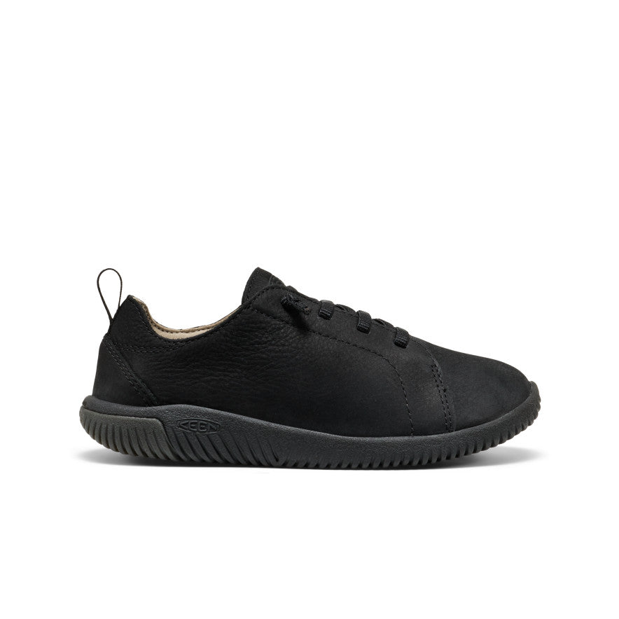 Big Kids' KNX Leather Sneaker Triple Black | Kenn On Sale