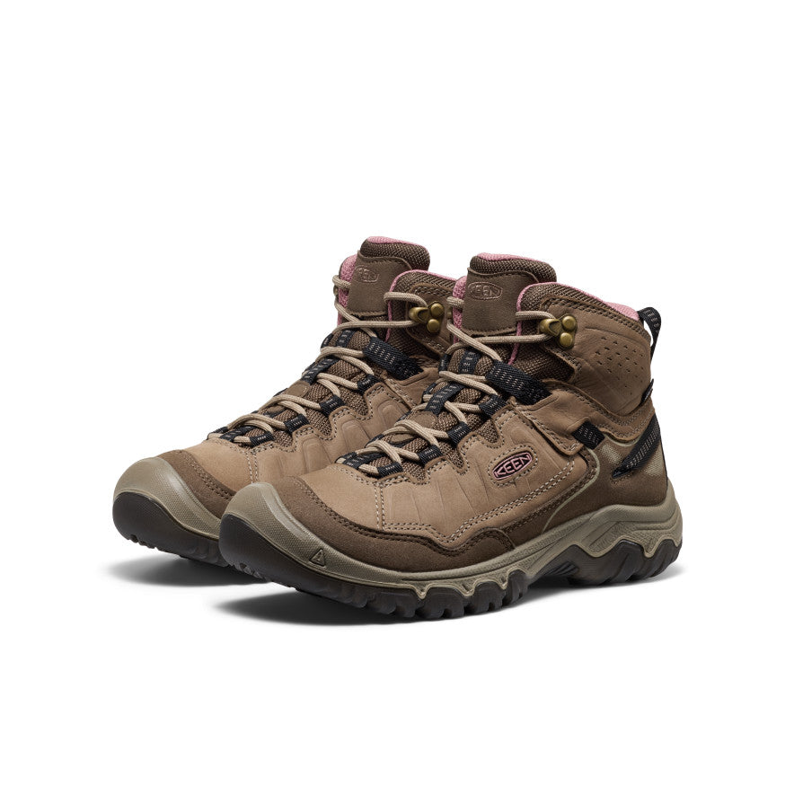 Women's Targhee IV Wide Waterproof Hiking Boot Brindle/Nostalgia Rose / Keen Sale