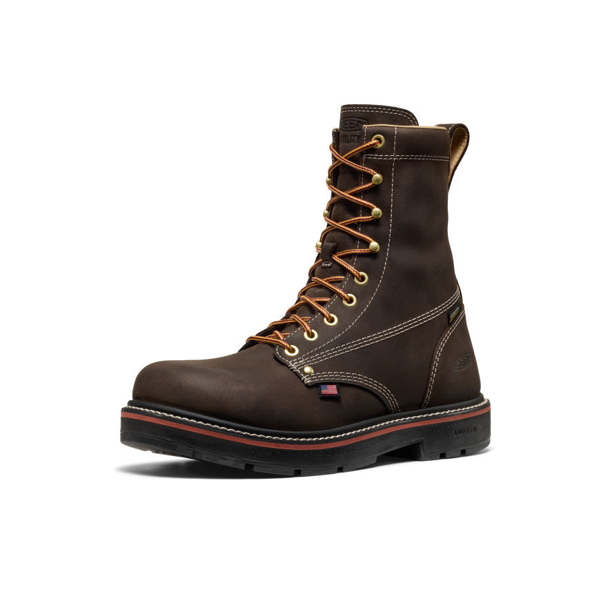 Men's Liberty 8" Waterproof 90° Heel Boot (Carbon Toe) Coffee Bean/Black / Keen Online