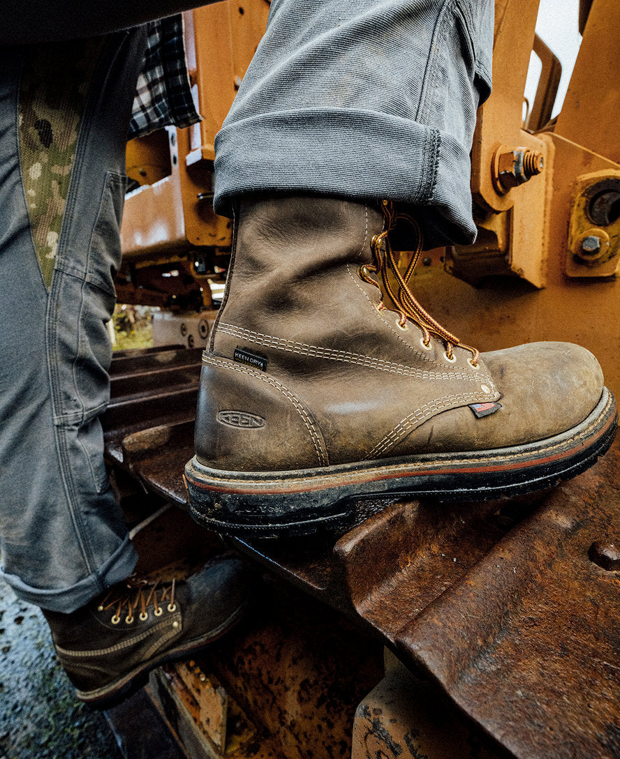 Men's Liberty 8" Waterproof 90° Heel Boot (Carbon Toe) Coffee Bean/Black / Keen Online