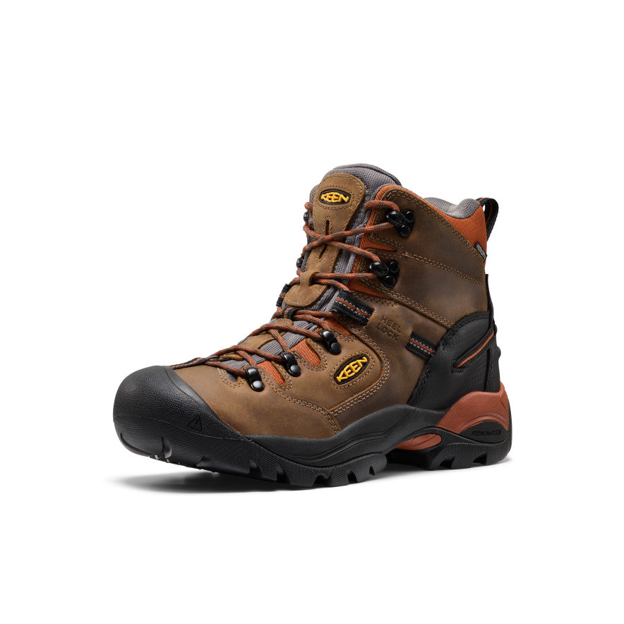 Men's Pittsburgh Energy 6" Waterproof Boot (Soft Toe) Cascade Brown/Black / Keen Online