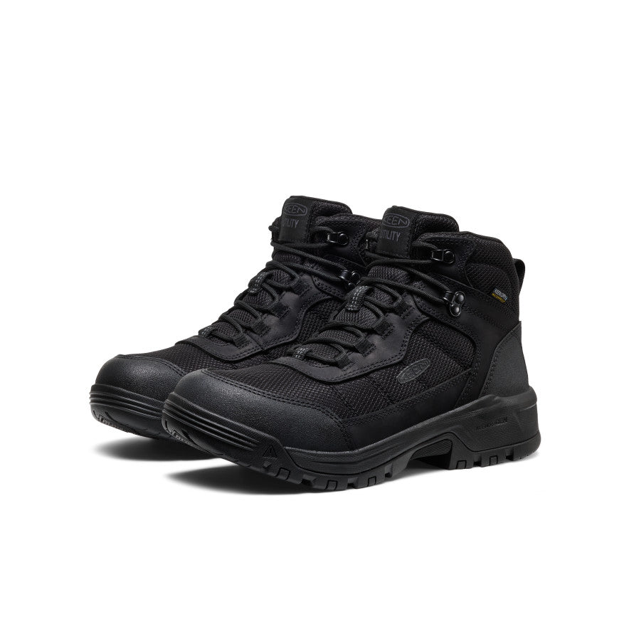 Men's Skokie Waterproof Work Boot (Soft Toe) Black/Black / Keen Sale