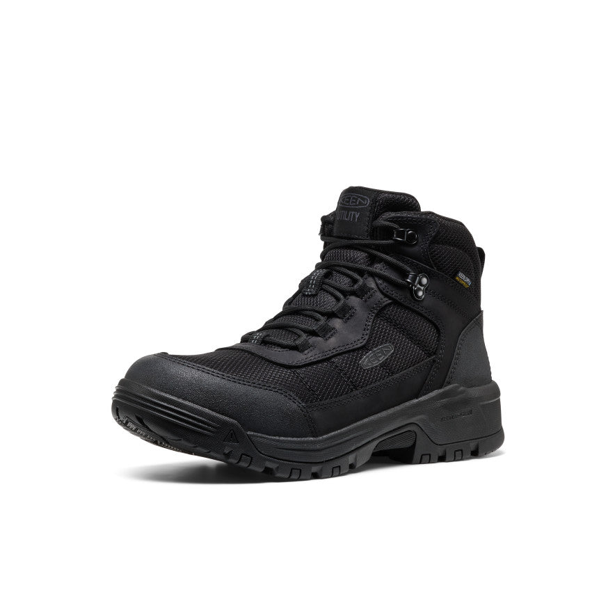 Men's Skokie Waterproof Work Boot (Soft Toe) Black/Black / Keen Sale