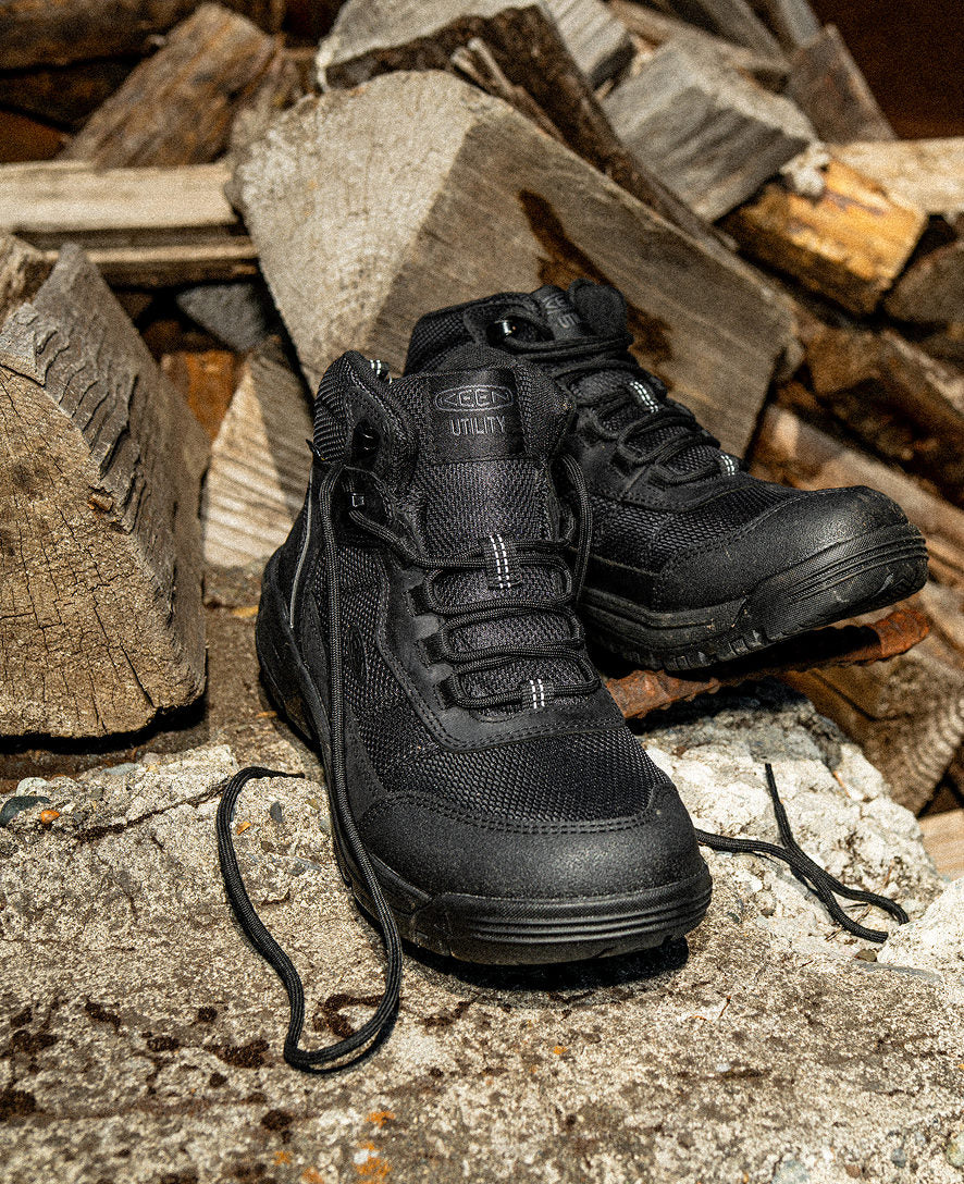 Men's Skokie Waterproof Work Boot (Soft Toe) Black/Black / Keen Sale