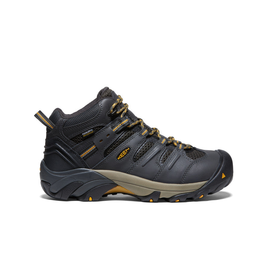 Men's Lansing Mid Waterproof (Steel Toe) Raven/Tawny Olive | Keen Outlet