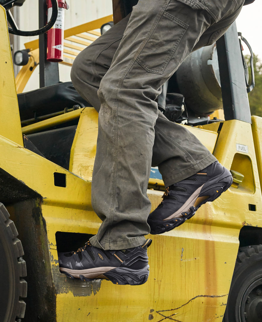Men's Lansing Mid Waterproof (Steel Toe) Raven/Tawny Olive | Keen Outlet