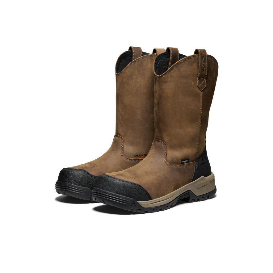Men's Evanston Pull-On Waterproof Boot (Carbon Toe) Bison/Black | Keen Discount