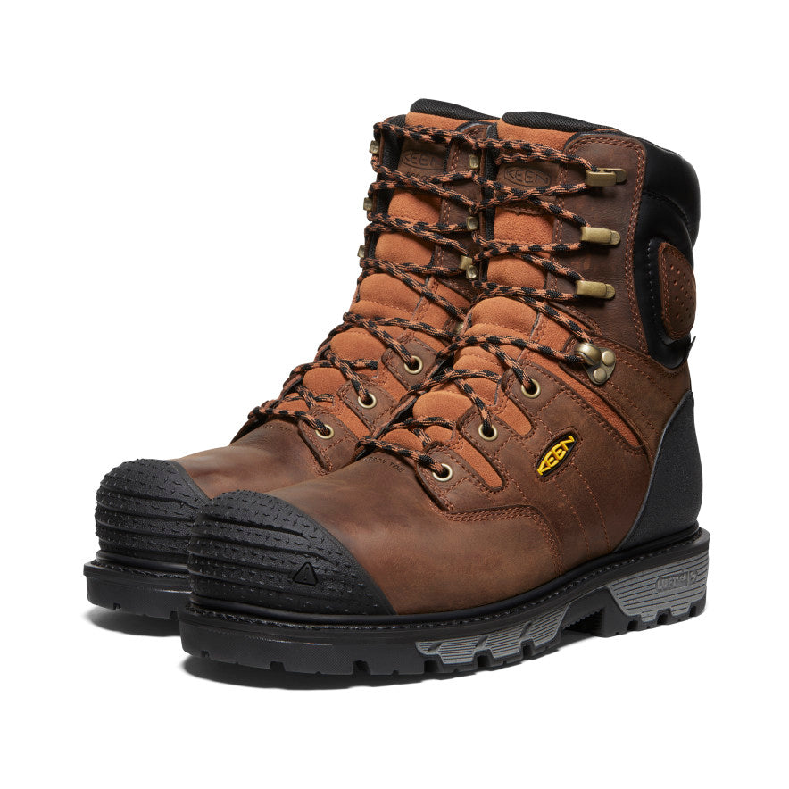 Men's Camden 8" Insulated Waterproof Boot (Carbon Toe) Leather Brown/Black / Keen Online