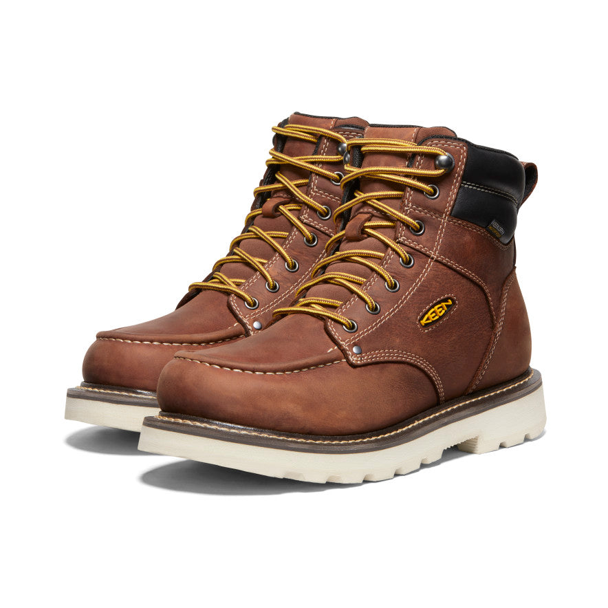 Men's Cincinnati 6" Waterproof 90° Heel Boot (Soft Toe) Tuscan Red/Sandshell / Keen Sale