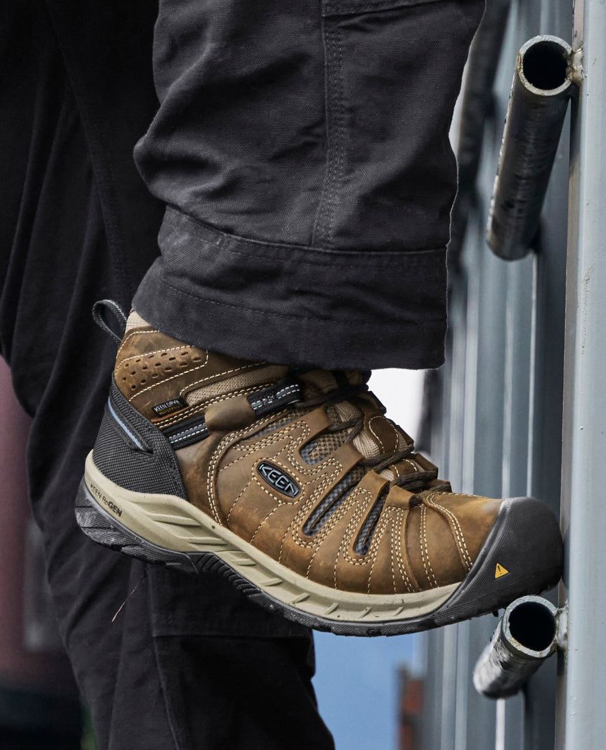 Men's Flint II Waterproof Boot (Steel Toe) Cascade Brown/Orion Blue / Keen Sale