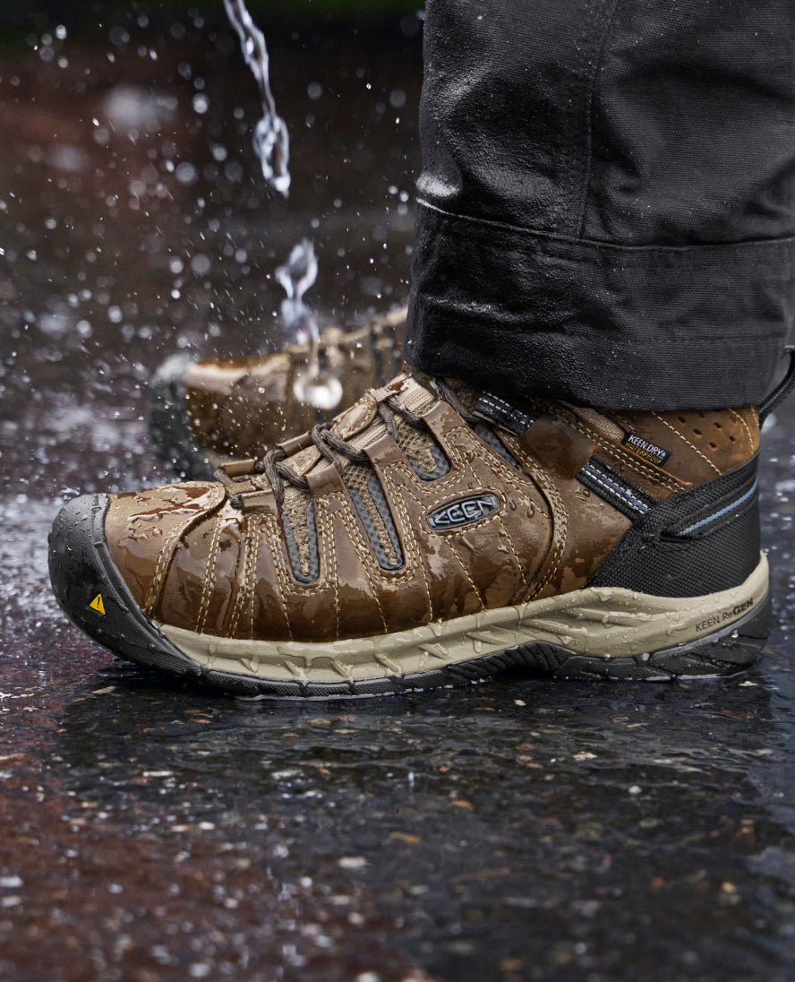 Men's Flint II Waterproof Boot (Steel Toe) Cascade Brown/Orion Blue / Keen Sale