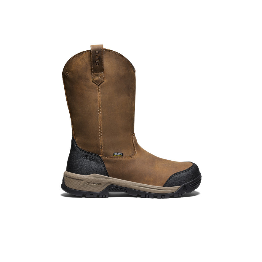 Men's Evanston Pull-On Waterproof Boot (Soft Toe) Bison/Black / Keen For sale