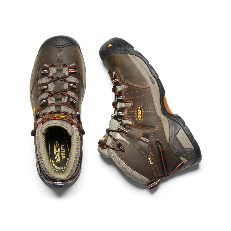 Men's Detroit XT Waterproof Boot (Soft Toe) Black Olive/Leather Brown | Kenn On Sale