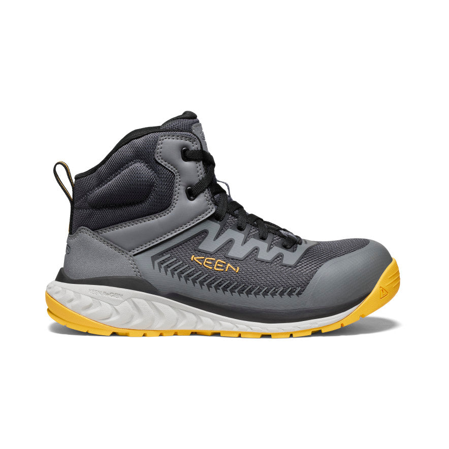 Men's Arvada Mid Work Sneaker (Carbon Toe) Black/Keen Yellow | Keen Discount