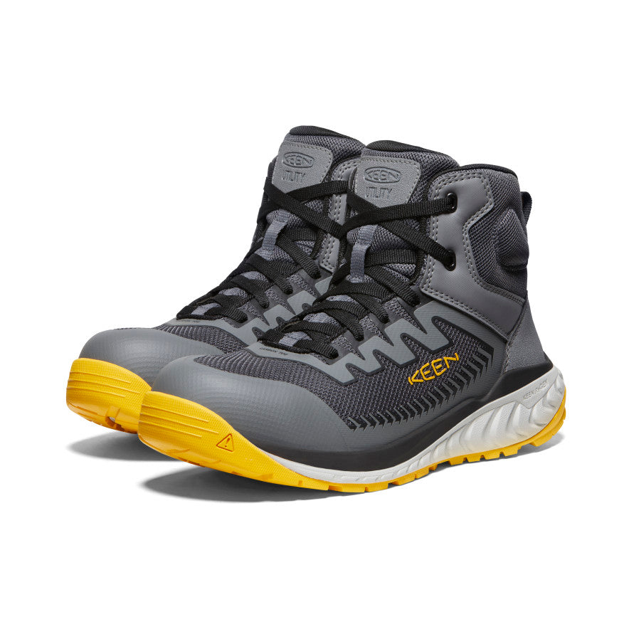 Men's Arvada Mid Work Sneaker (Carbon Toe) Black/Keen Yellow | Keen Discount