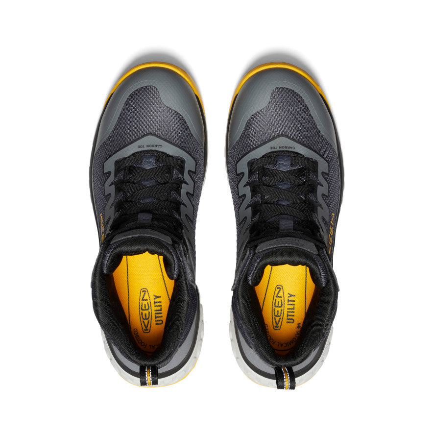 Men's Arvada Mid Work Sneaker (Carbon Toe) Black/Keen Yellow | Keen Discount