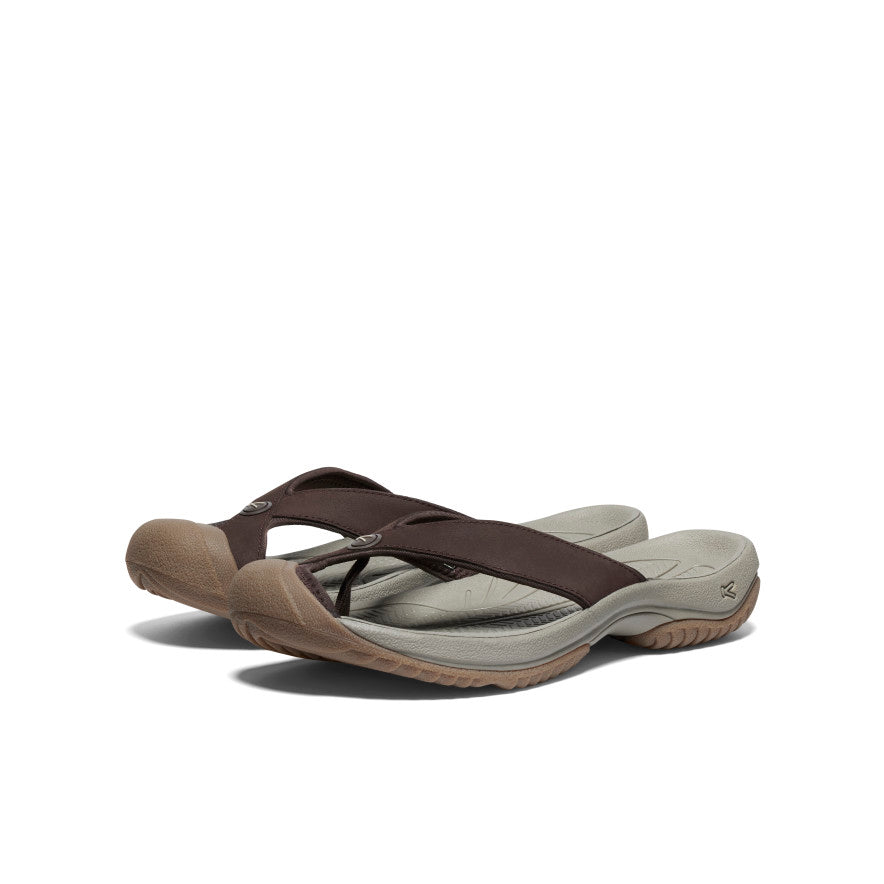Men's Waimea Leather Flip-Flop Java/Plaza Taupe | Keen Outlet