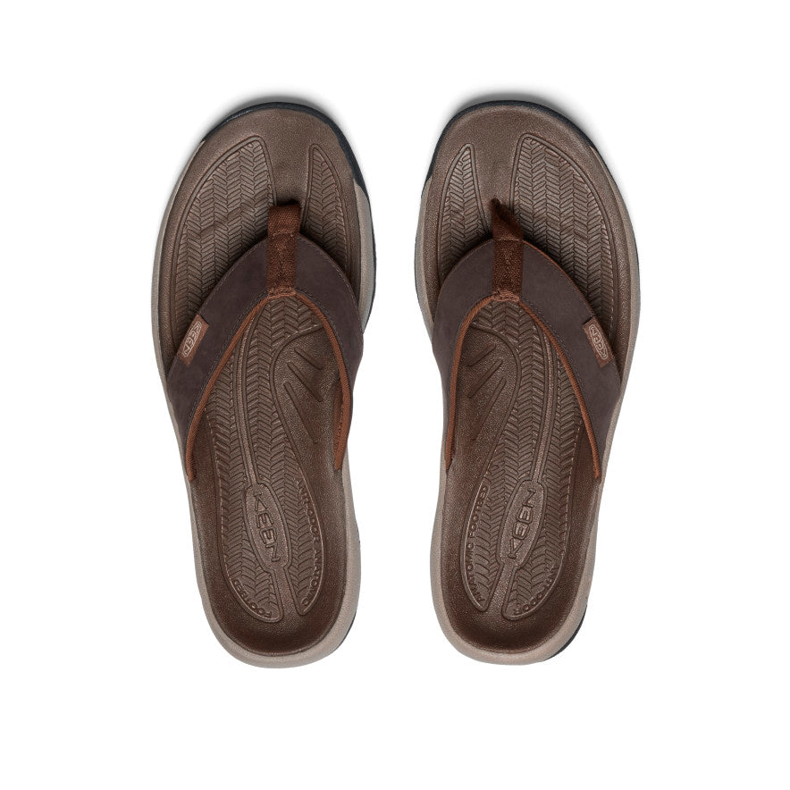 Men's Kona Leather Flip-Flop Java/Dark Earth / Keen Online