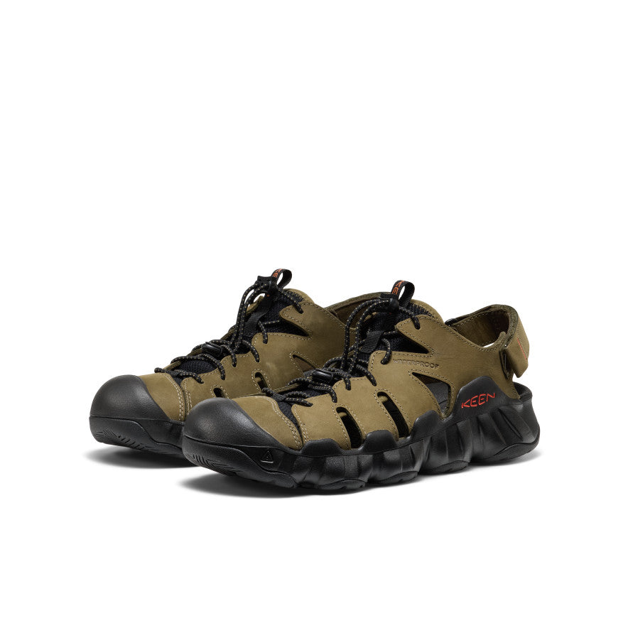 Men's Hyperport Fisherman Leather Sandal Dark Olive/Black | Keen Discount