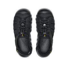 Men's Hyperport Fisherman Leather Sandal Black/Keen Yellow | Keen Outlet