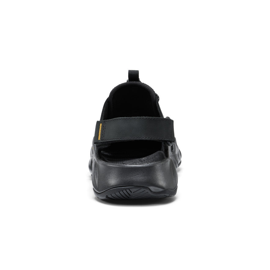 Men's Hyperport Fisherman Leather Sandal Black/Keen Yellow | Keen Outlet