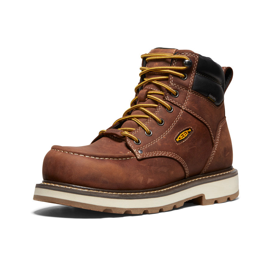 Men's Cincinnati 6" Waterproof 90° Heel Boot (Carbon Toe) Tuscan Red/Sandshell | Kenn On Sale