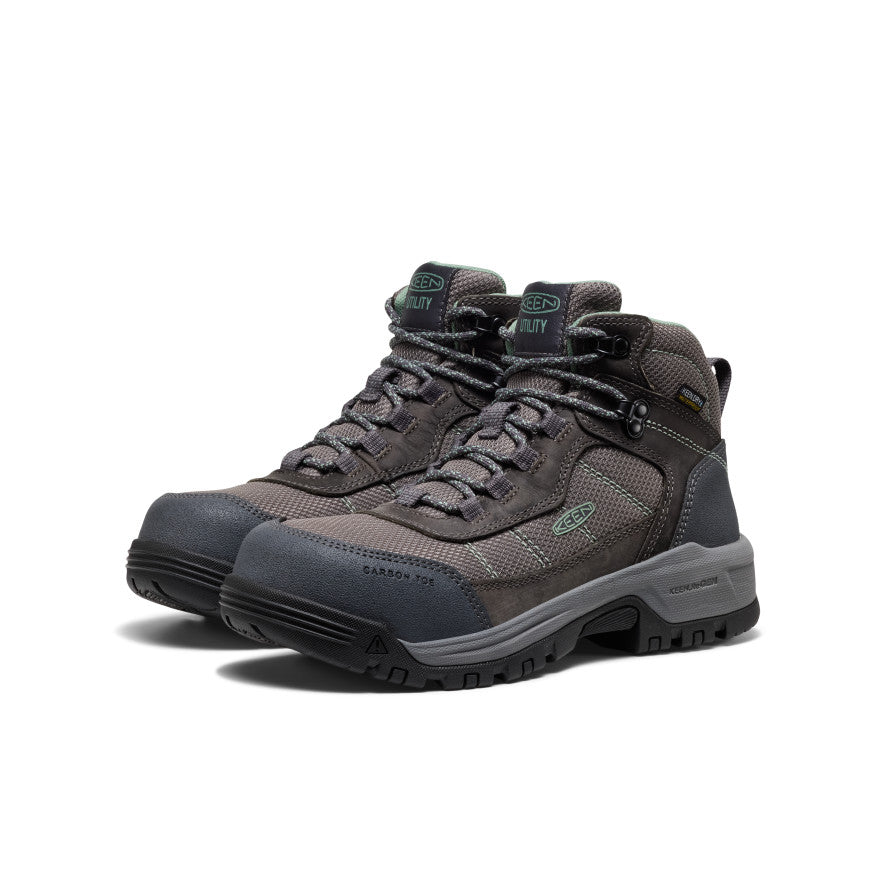 Women's Skokie Waterproof Work Boot (Carbon Toe) Magnet/Black / Keen For sale