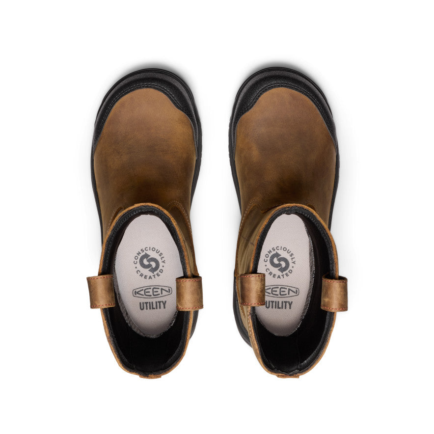 Women's Evanston Pull-On Waterproof Boot (Carbon Toe) Bison/Black / Keen Online