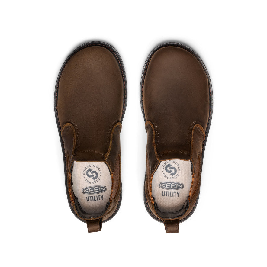 Women's San Jose Chelsea 90° Heel Boot (Aluminum Toe) Cascade Brown/Black | Keen Outlet