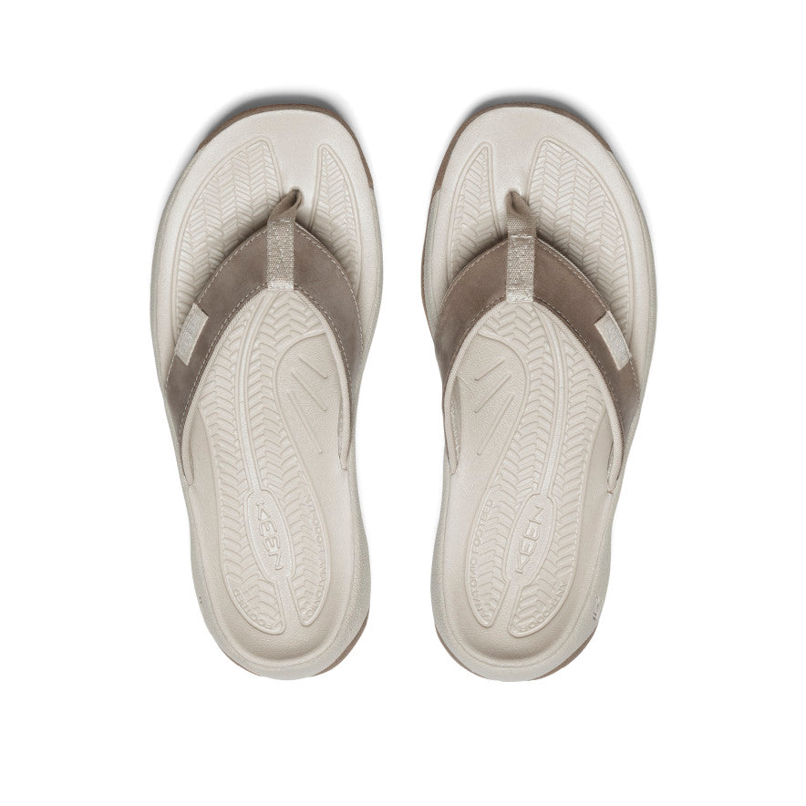 Women's Kona Leather Flip-Flop Brindle/Silver Birch | Kenn On Sale