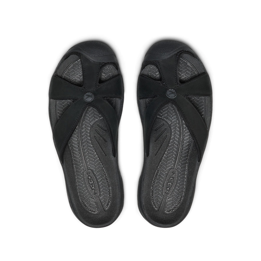 Women's Bali Leather Slide Sandal Black/Black / Keen Online