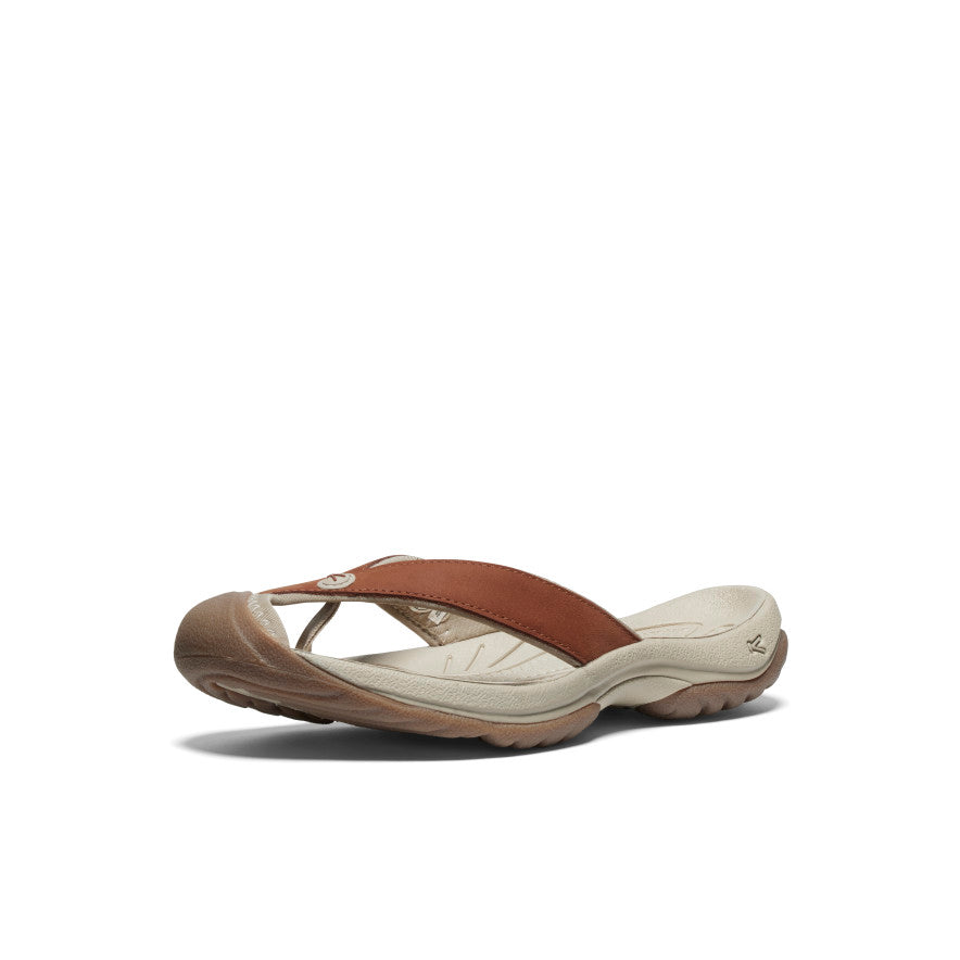 Women's Waimea Leather Flip-Flop Sorrel Horse/Plaza Taupe | Kenn On Sale