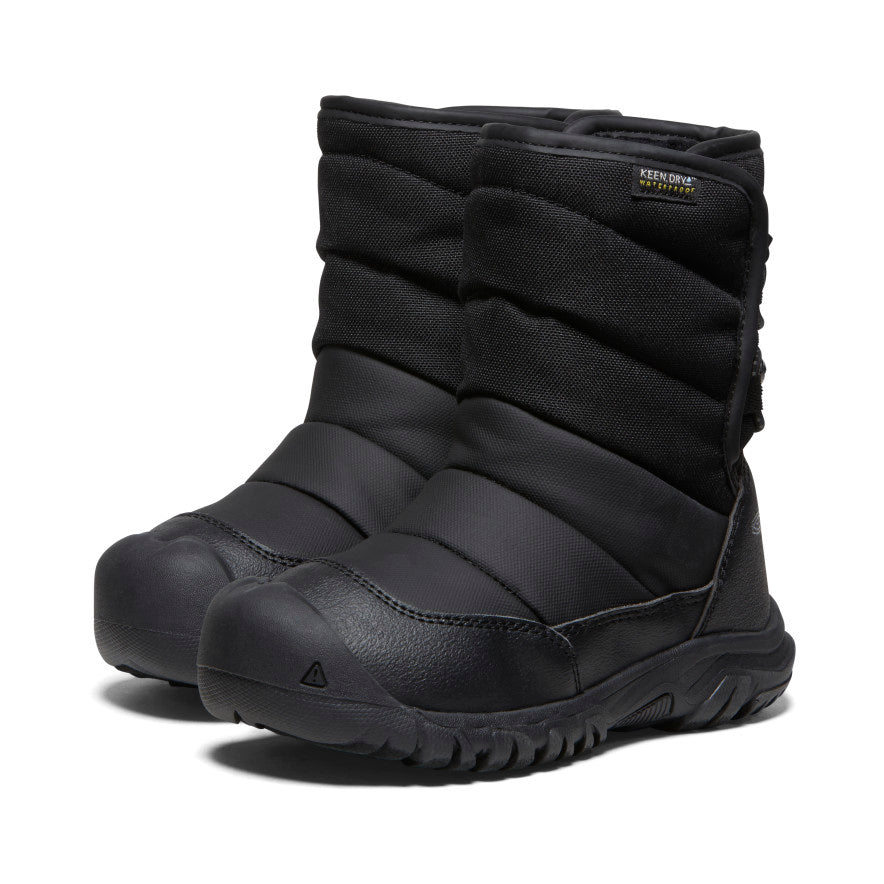 Little Kids' Puffrider Waterproof Winter Boot Black/Steel Grey | Keen Outlet