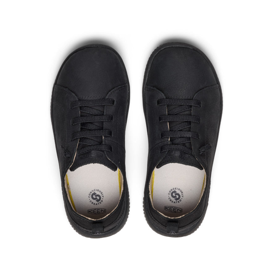 Big Kids' KNX Leather Sneaker Triple Black | Kenn On Sale